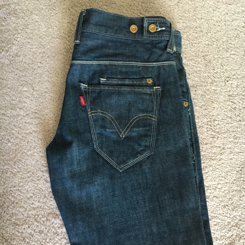 Mens Turquoise Blue Levi’s 511 Skinny Jeans 30W30L